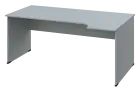 CRL 28 - 184 stůl kancelářský, rohový, pravý, dřevěná podnož, deska 25 mm, široký 1800 mm, šedá