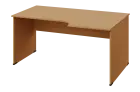 CRL 28 - 166 stůl kancelářský, rohový, pravý, dřevěná podnož, deska 25 mm, široký 1600 mm, buk royal