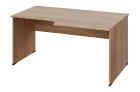 CRL 18 - 168 stůl kancelářský, rohový, pravý, dřevěná podnož, deska 18 mm, široký 1600 mm, dub bardo