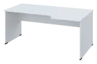 CRL 18 - 186 stůl kancelářský, rohový, pravý, dřevěná podnož, deska 18 mm, široký 1800 mm, bílá