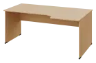 CRL 28 - 186 stůl kancelářský, rohový, pravý, dřevěná podnož, deska 25 mm, široký 1800 mm, bříza svě
