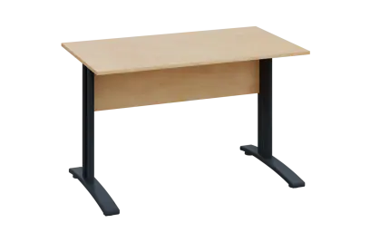 CPK 17 - 12 stůl kancelářský, kovová podnož černá, deska 18 mm, široký 1200 mm, bříza světlá