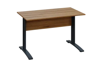 CPK 17 - 12 stůl kancelářský, kovová podnož černá, deska 18 mm, široký 1200 mm, ořech světlý