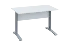 CPK 17 - 12 stůl kancelářský, kovová podnož stříbrná, deska 18 mm, široký 1200 mm, bílá