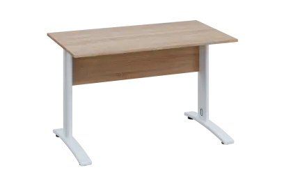 CPK 27 - 12 stůl kancelářský, kovová podnož bílá, deska 25 mm, široký 1200 mm, dub bardolino