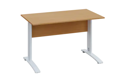 CPK 27 - 12 stůl kancelářský, kovová podnož bílá, deska 25 mm, široký 1200 mm, buk royal