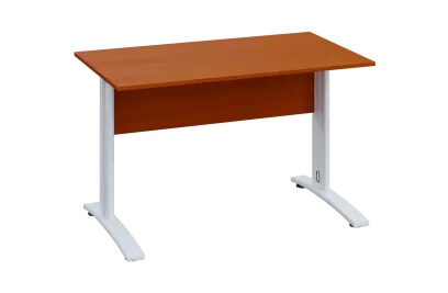 CPK 27 - 12 stůl kancelářský, kovová podnož bílá, deska 25 mm, široký 1200 mm, třešeň šumavská