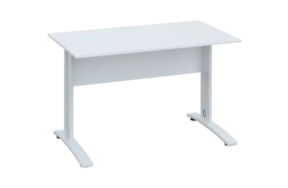 CPK 27 - 12 stůl kancelářský, kovová podnož bílá, deska 25 mm, široký 1200 mm, bílá