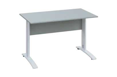 CPK 27 - 12 stůl kancelářský, kovová podnož bílá, deska 25 mm, široký 1200 mm, šedá