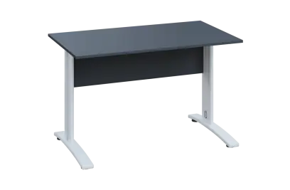 CPK 27 - 12 stůl kancelářský, kovová podnož bílá, deska 25 mm, široký 1200 mm, antracit