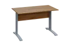 CPK 27 - 12 stůl kancelářský, kovová podnož stříbrná, deska 25 mm, široký 1200 mm, ořech světlý