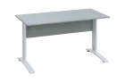 CPK 17 - 14 stůl kancelářský, kovová podnož bílá, deska 18 mm, široký 1400 mm, šedá