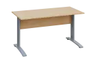 CPK 17 - 14 stůl kancelářský, kovová podnož stříbrná, deska 18 mm, široký 1400 mm, bříza světlá