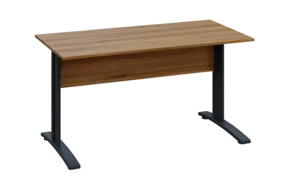 CPK 27 - 14 stůl kancelářský, kovová podnož černá, deska 25 mm, široký 1400 mm, ořech světlý