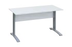 CPK 27 - 14 stůl kancelářský, kovová podnož stříbrná, deska 25 mm, široký 1400 mm, bílá