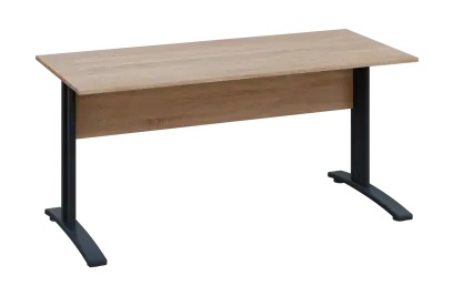 CPK 17 - 16 stůl kancelářský, kovová podnož černá, deska 18 mm, široký 1600 mm, dub bardolino