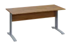 CPK 17 - 16 stůl kancelářský, kovová podnož stříbrná, deska 18 mm, široký 1600 mm, ořech světlý
