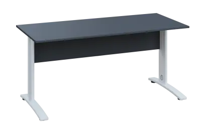 CPK 27 - 16 stůl kancelářský, kovová podnož bílá, deska 25 mm, široký 1600 mm, antracit