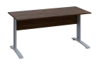 CPK 27 - 16 stůl kancelářský, kovová podnož stříbrná, deska 25 mm, široký 1600 mm, ořech královský