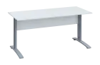 CPK 27 - 16 stůl kancelářský, kovová podnož stříbrná, deska 25 mm, široký 1600 mm, bílá