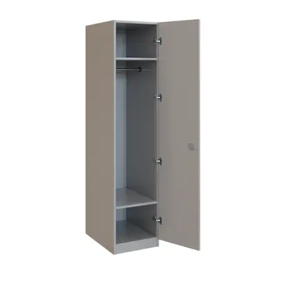Q 11-40 skříň šatní, 1-dvéřová, 400x600x1800mm, šedá