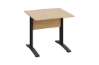 CPK 18 - 8 stůl kancelářský, kovová podnož černá, deska 18 mm, široký 800 mm, bříza světlá