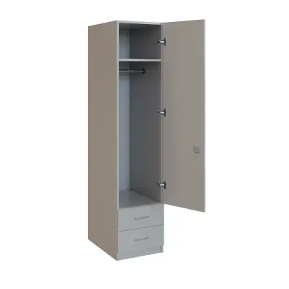 Q 12-40 skříň šatní, 1-dvéřová, 400x600x1800mm, šedá