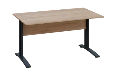 CPK 18 - 14 stůl kancelářský, kovová podnož černá, deska 18 mm, široký 1400 mm, dub bardolino