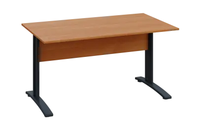 CPK 18 - 14 stůl kancelářský, kovová podnož černá, deska 18 mm, široký 1400 mm, olše jantar