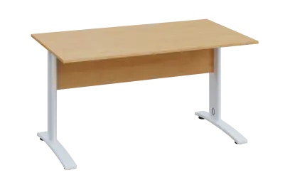 CPK 18 - 14 stůl kancelářský, kovová podnož bílá, deska 18 mm, široký 1400 mm, javor horský