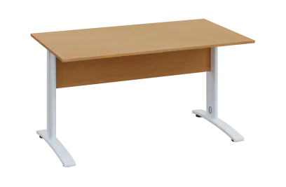 CPK 18 - 14 stůl kancelářský, kovová podnož bílá, deska 18 mm, široký 1400 mm, buk royal