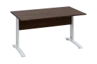 CPK 18 - 14 stůl kancelářský, kovová podnož bílá, deska 18 mm, široký 1400 mm, ořech královský