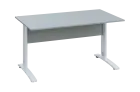 CPK 18 - 14 stůl kancelářský, kovová podnož bílá, deska 18 mm, široký 1400 mm, šedá