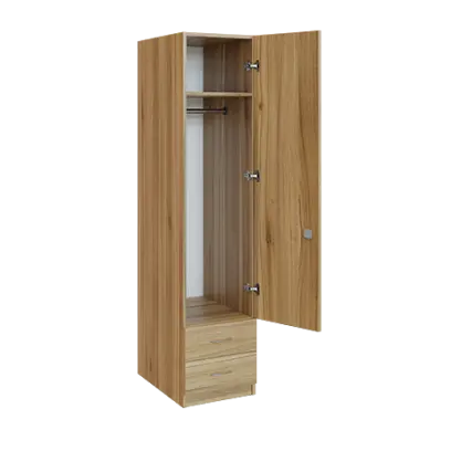 Q 12-40 skříň šatní, 1-dvéřová, 400x600x1800mm, ořech světlý