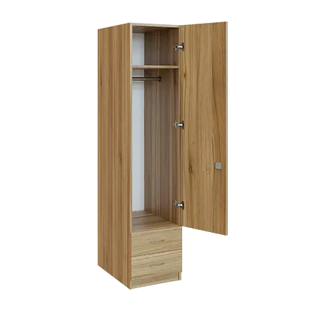 Q 12-40 skříň šatní, 1-dvéřová, 400x600x1800mm, ořech světlý