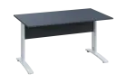 CPK 28 - 14 stůl kancelářský, kovová podnož bílá, deska 25 mm, široký 1400 mm, antracit