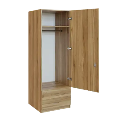 Q 12-60 skříň šatní, 1-dvéřová, 600x600x1800mm, ořech světlý