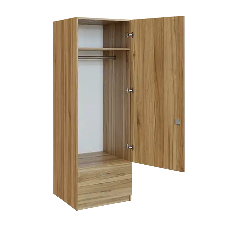 Q 12-60 skříň šatní, 1-dvéřová, 600x600x1800mm, ořech světlý
