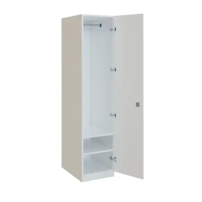 Q 13-40 skříň šatní, 1-dvéřová, 400x600x1800mm, bílá