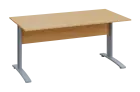 CPK 28 - 16 stůl kancelářský, kovová podnož stříbrná, deska 25 mm, široký 1600 mm, javor horský