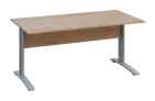 CPK 28 - 16 stůl kancelářský, kovová podnož stříbrná, deska 25 mm, široký 1600 mm, dub bardolino