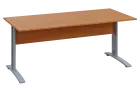 CPK 18 - 18 stůl kancelářský, kovová podnož stříbrná, deska 18 mm, široký 1800 mm, olše jantar