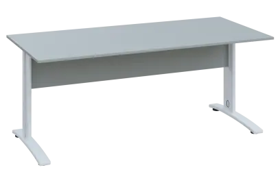 CPK 18 - 18 stůl kancelářský, kovová podnož bílá, deska 18 mm, široký 1800 mm, šedá