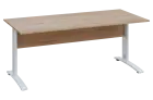 CPK 28 - 18 stůl kancelářský, kovová podnož bílá, deska 25 mm, široký 1800 mm, dub bardolino