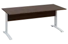 CPK 28 - 18 stůl kancelářský, kovová podnož bílá, deska 25 mm, široký 1800 mm, ořech královský