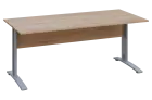 CPK 28 - 18 stůl kancelářský, kovová podnož stříbrná, deska 25 mm, široký 1800 mm, dub bardolino