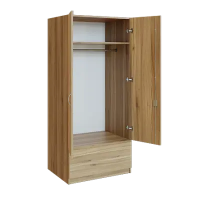 Q 24-80 skříň šatní, 2-dvéřová, 800x600x1800mm, ořech světlý