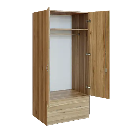 Q 24-80 skříň šatní, 2-dvéřová, 800x600x1800mm, ořech světlý