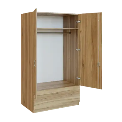 Q 24-100 skříň šatní, 2-dvéřová, 1000x600x1800mm, ořech světlý