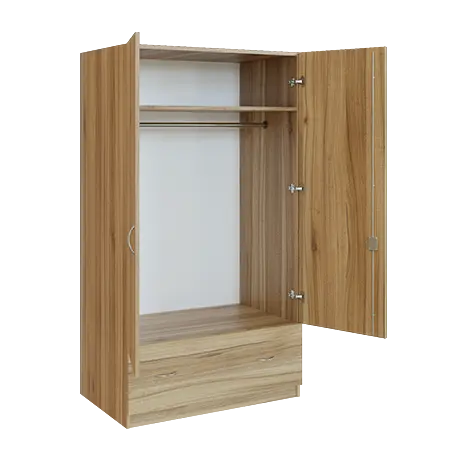 Q 24-100 skříň šatní, 2-dvéřová, 1000x600x1800mm, ořech světlý